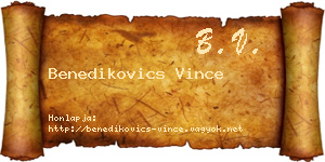 Benedikovics Vince névjegykártya